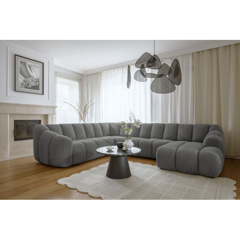 Shell 8 Seater Corner Sofa , Dark Grey, Left Hand Facing
