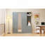Armoire 4 portes avec tablettes, tiroirs et miroir pleine grandeur-465105923