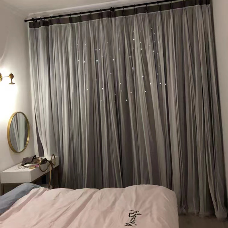 Semi Sheer Curtain Pair, Gray