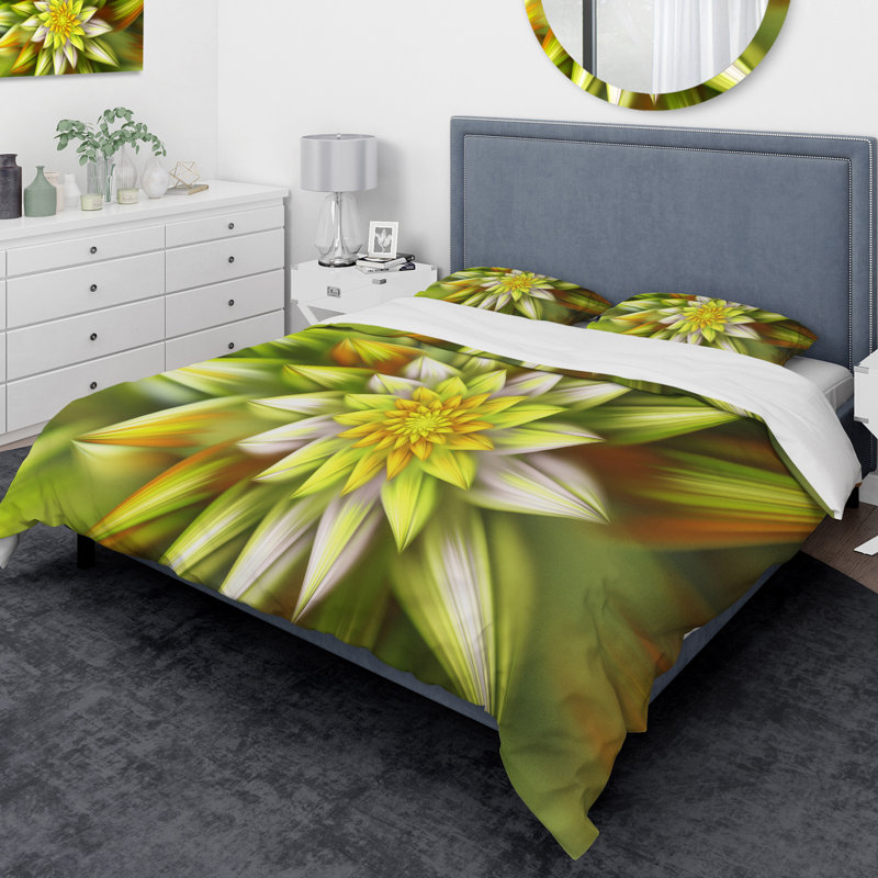 Traditional Floral Duvet Cover, King Duvet Cover + 2 Shams