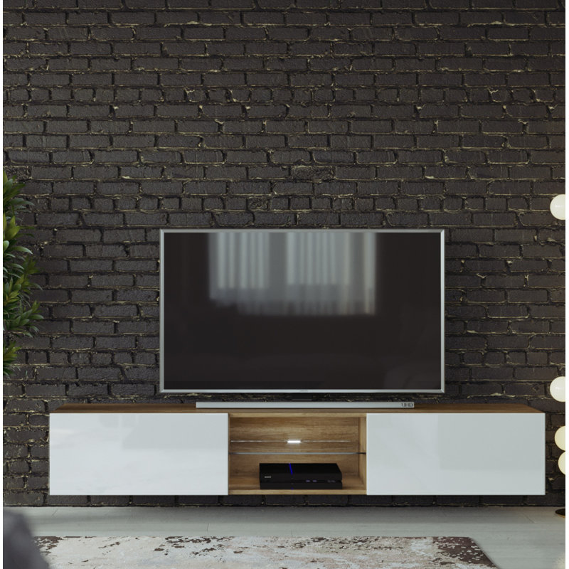 Bertin TV Stand for TVs up to 75", Countru Oak/White Gloss