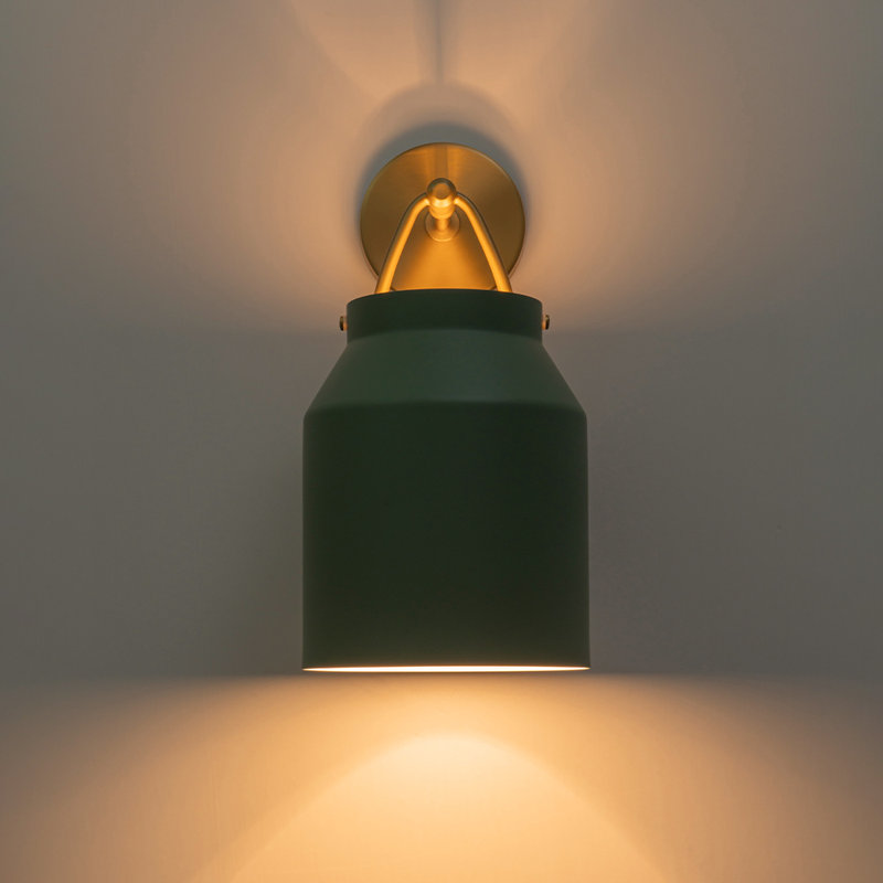 1-light Dimmable Armed Wall Sconce, Green