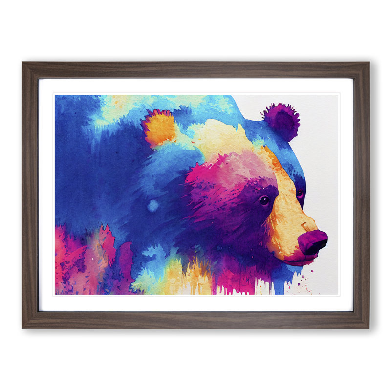 Bear Splash Vol.8 Abstract - Framed Print, 34cm H x 46cm W x 2cm D, Walnut