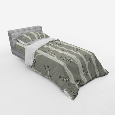 Ensemble de housse de couette moderne / contemporain chaud / taupe / jaune pâle en microfibre