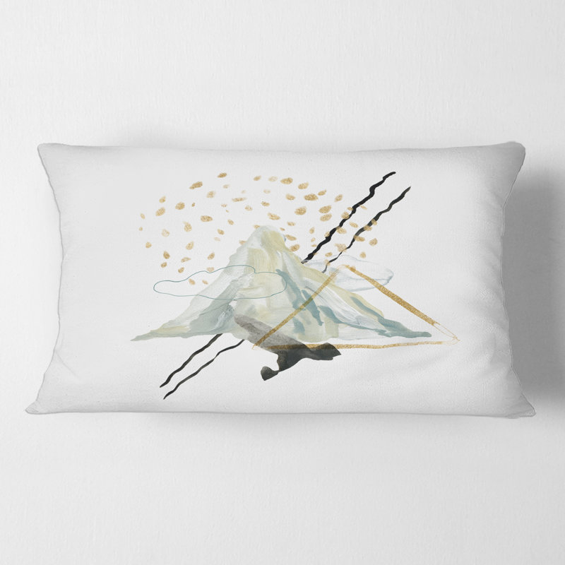 Housse de coussin rectangulaire et insert Gouache of Landscape with Mountain Sky