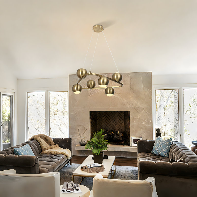 Lustre géométrique moderne à 6 lumières DEL Bhage Bhage
