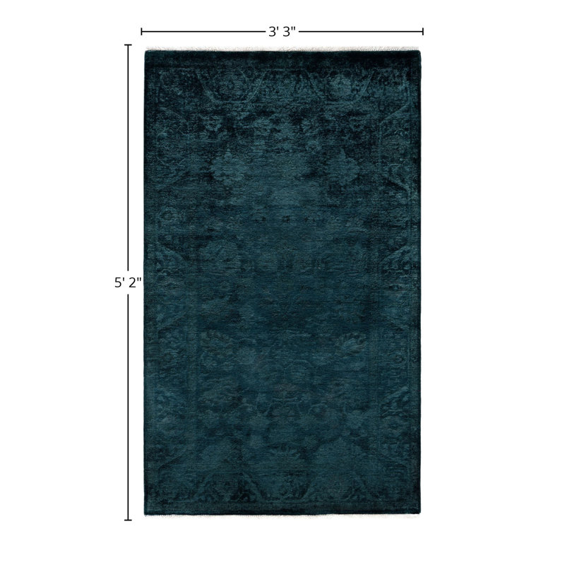 Overdyed One-of-a-Kind 3' 3" X 5' 2" Hand Knotted Area Rug