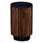 12 po Table de bout ronde avec plateau moderne, table d'appoint de salon, noir / brun