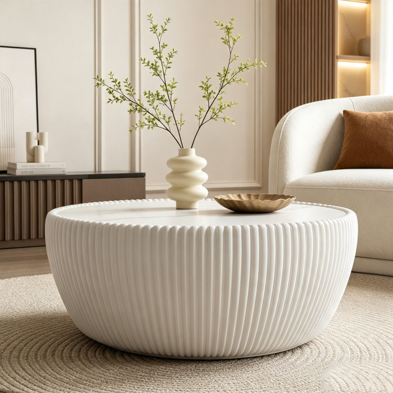 Table basse, Polyuréthane blanc