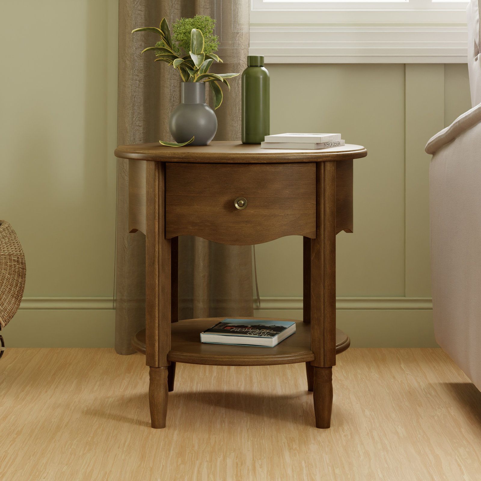 Liberty 1 Drawer Nightstand, Natural Walnut