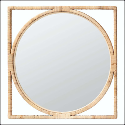 Miroir mural en rotin naturel Japon