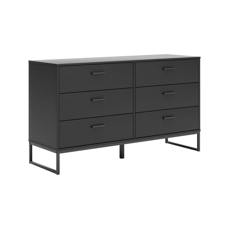 Bosnjak 59.02'' W 6 - Drawer Dresser, Black