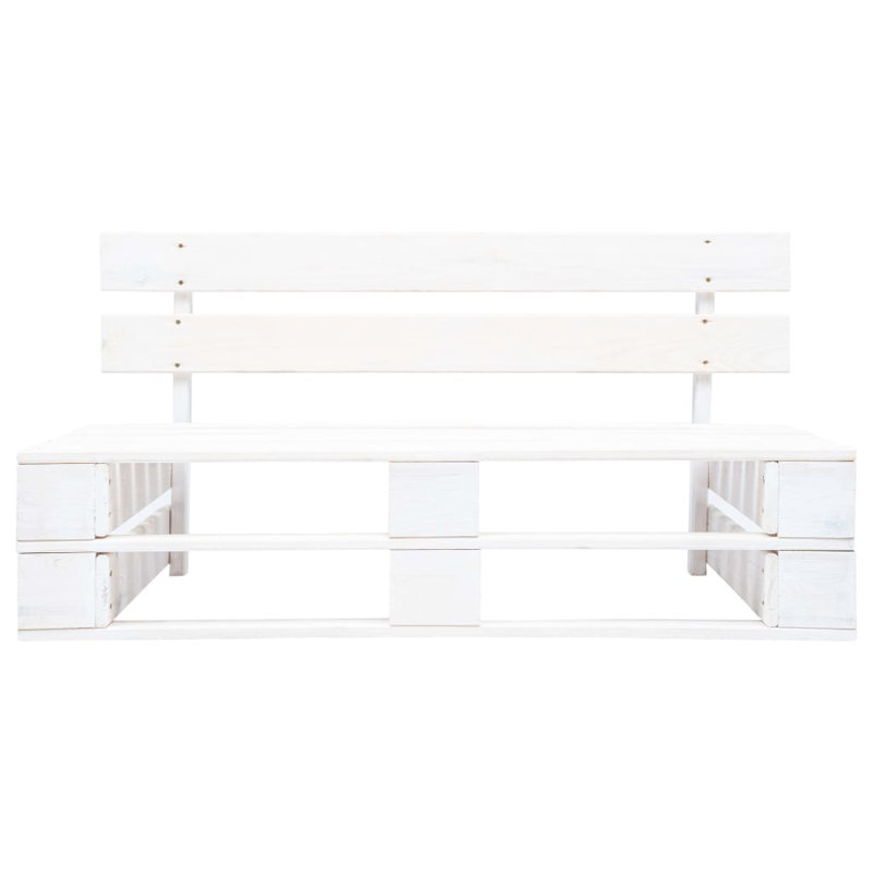 Adelaida Solid Wood Pine Outdoor Bench, White