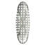 Décoration murale en métal 12,5 po x 3 po x 37,5 po avec grille, 100 % fer, argent captivant d'inspiration vintage, effet lustré