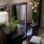 Ensemble de meuble-lavabo avec miroir réglable à DEL et tabouret de rangement caché Bellête Didmarton