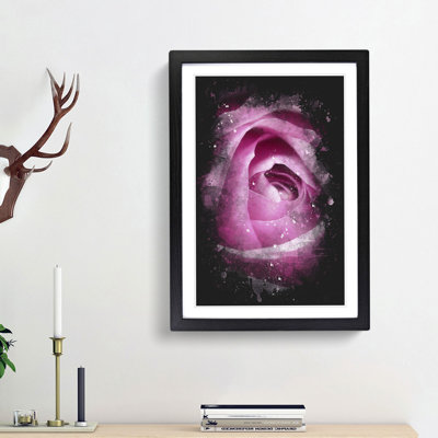 The Heart of a Pink Rose - Framed Print