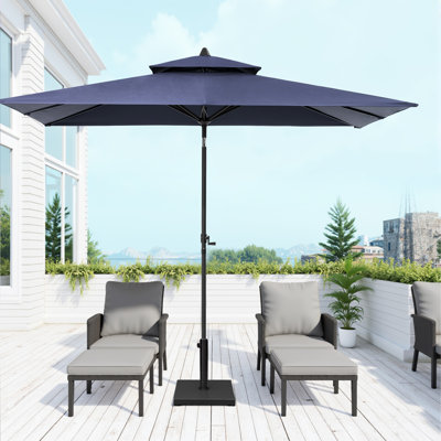 Parasol de marché rectangulaire inclinable 106 po x 59 po avec base lestée