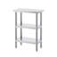 Table de préparation des aliments en acier inoxydable, table de travail de cuisine commerciale de 14 x 24 x 34 pouces, avec 2 tablettes réglables, table de préparation en métal robuste pour barbecue, cuisine, maison et garage