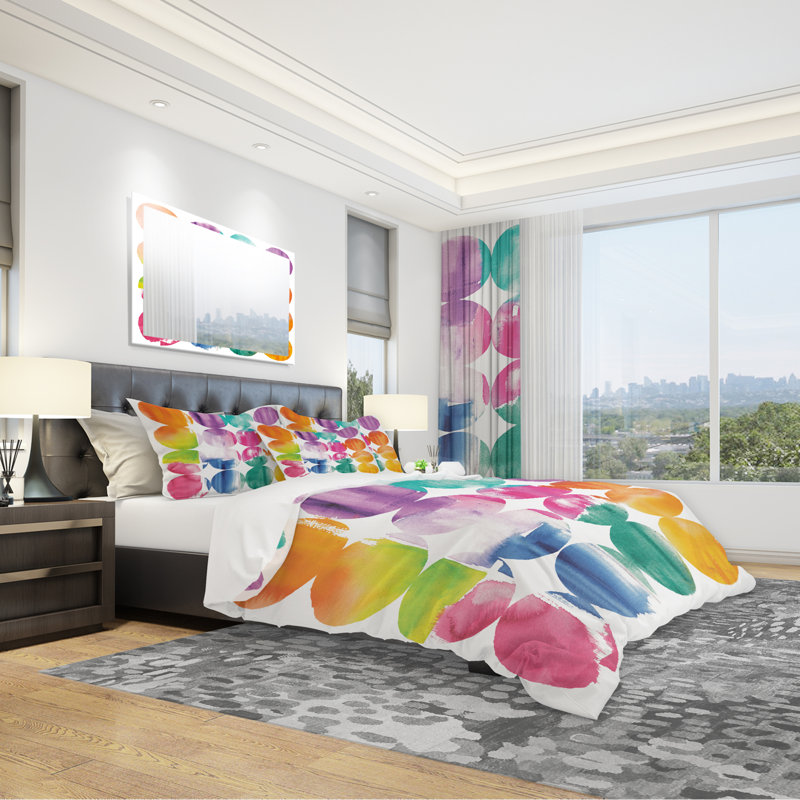 Circle Abstract Colourfields - Modern & Contemporary Duvet Cover Set - Microfiber Polyester, Twin Duvet Cover + 1 Sham