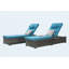 Ensemble de 2 chaises longues d'extérieur en rotin pour piscine