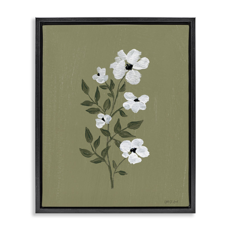 Joli cadre flottant avocat en forme de petite fleur, design par Yvette St. Amant, Cadre flottant noir de jais