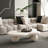 40 Inch Cloud Shaped Coffee Table with 3 Ball Legs for Living Room, Cream White-676992783-676992780-702214240