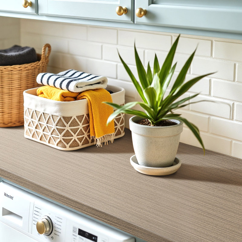 3m  x 61cm Self Adhesive Tile, Light  Brown