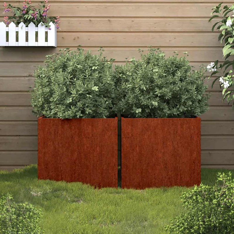 Planter Steel, 46cm H x 49cm W x 47cm D, 2, Rusty