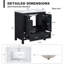 Meuble-lavabo simple de 30 po avec lavabo sous-comptoir noir, armoire de rangement autoportante avec cadre en bois massif, 2 portes et 1 tiroir, quincaillerie à fermeture en douceur pour la salle de bain et la salle d'eau des invités-133528904