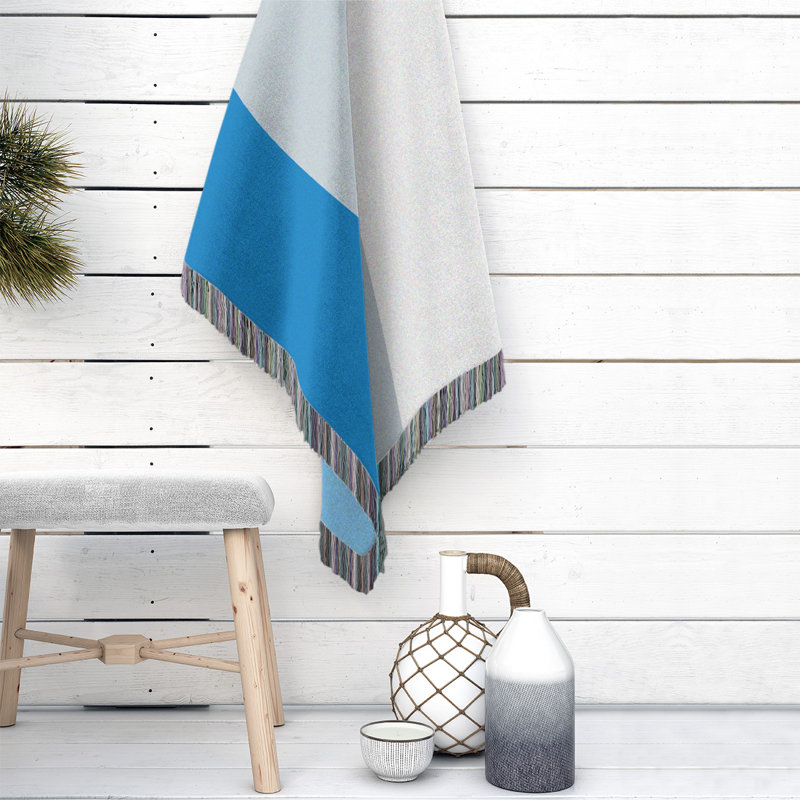 Couverture en coton Charlotte, Basketball Orlando, L 60 po x L 80 po, Bleu / argenté / blanc