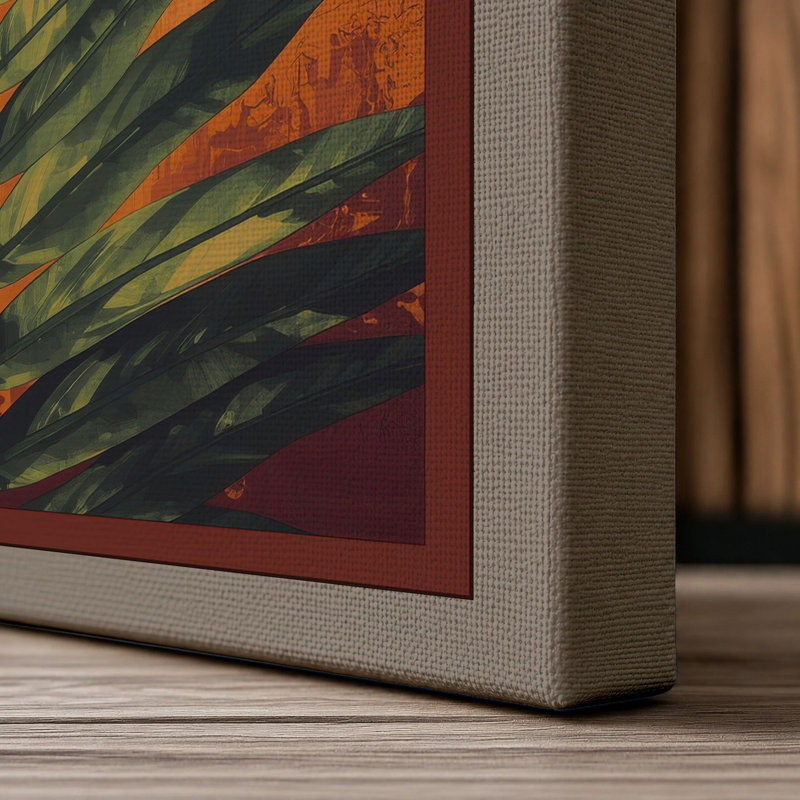 Fern Study Botanical - Wrapped Canvas, 24x16 - 61.0 x 40.6 cm, Taupe Border
