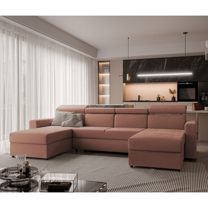 5 Seater Sofa Bed, Pink