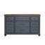 Commode 9 tiroirs Americana, aucun assemblage requis, finition bleu velours côtelé