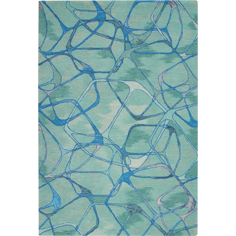 Tapis bleu moderne 3 pi 9 po x 5 pi 9 po Corrigan Studio®, Rectangle 3 pi 9 po x 5 pi 9 po