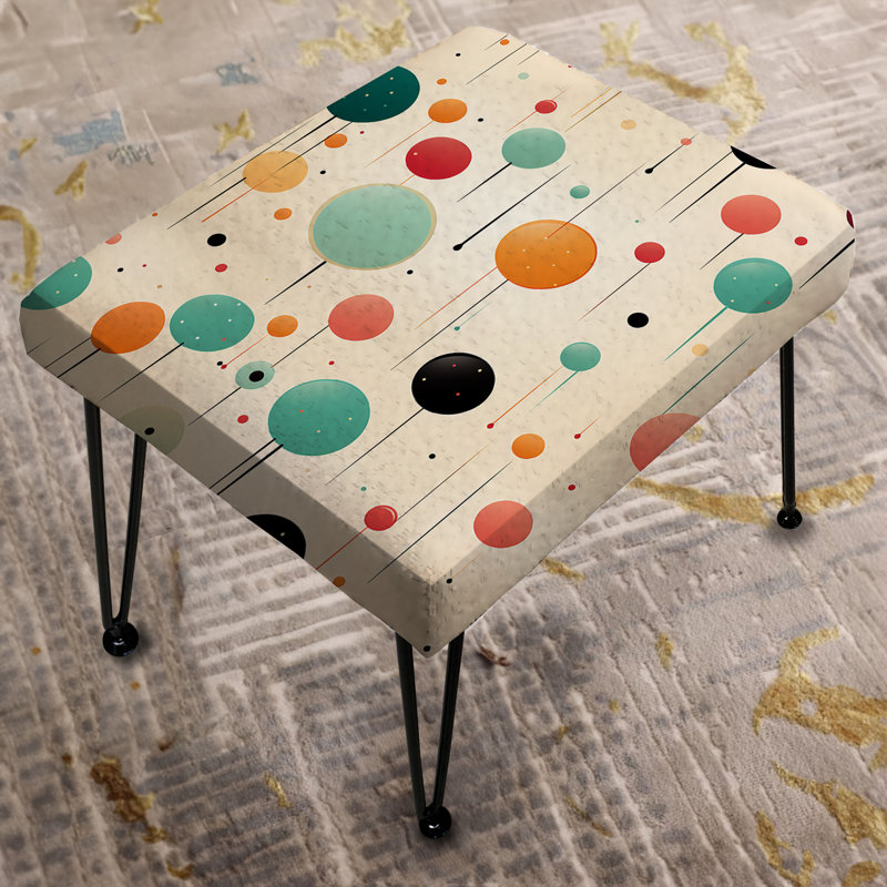 Blue And Beige Funky Polka Dot Delights - Vintage Rectangle Ottoman