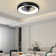  Flush Mount Ceiling Fan With Remote And Light, Black, Bladeless Ceiling Fan