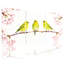 «Birds Birds On Branch With Cherry Blossoms», ensemble de 3 impressions sur toile-305041473