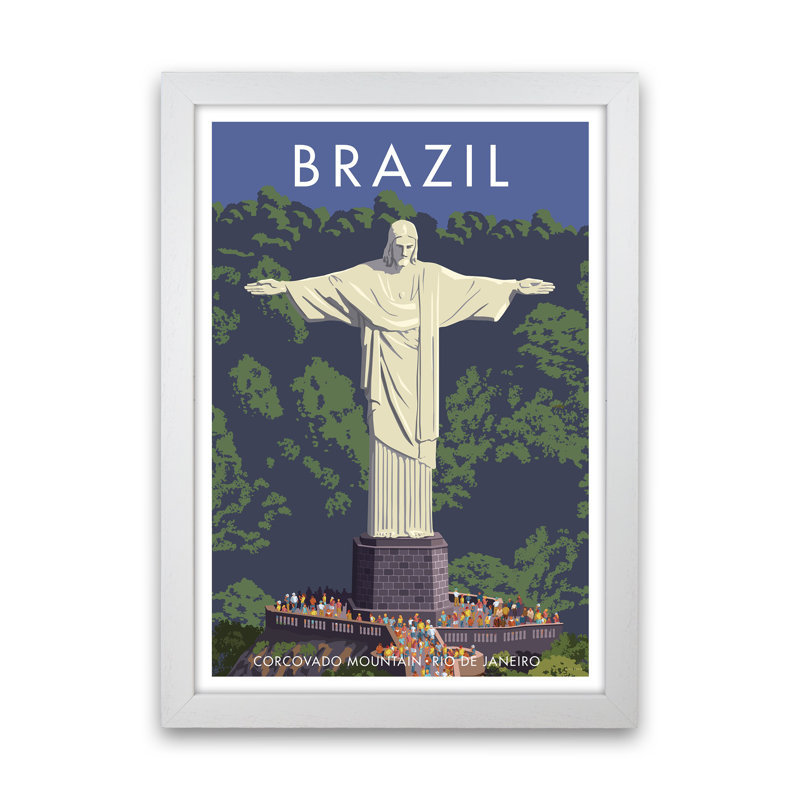 Brazil by Stephen Millership - Print on Canvas, White Framed Paper, 34cm H x 25cm W x 3cm D