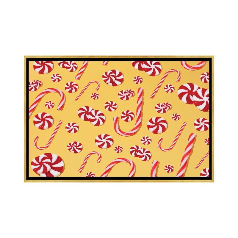 «Candy Cane», reproduction d'art sur toile encadrée, H 18 po x l 26 po, Reproduction encadrée sans passe-partout, Doré