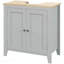 Pedestal Sink Storage Cabinet, Under Sink Cabinet, Bathroom Vanity Cabinet With U-Shape And Adjustable Internal Shelf, Grey