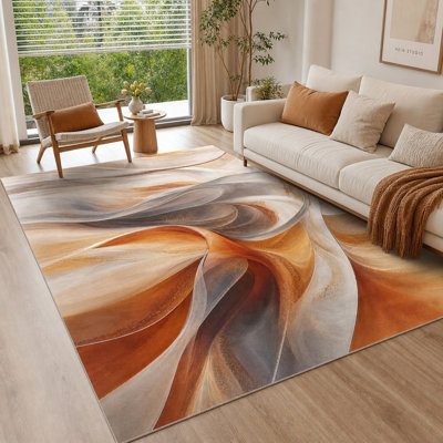 1 conception abstraite de tourbillon - style art moderne, tissu doux imprimé de haute qualité, lavable, facile à nettoyer, grand tapis, envers antidérapant, pour le salon, la chambre à coucher, la cuisine et la décoration intérieure