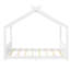 Grand lit pour maison d'enfant avec structure en bois massif, lattes de soutien, aucun sommier nécessaire, conception de jeu ouvert, blanc-477244309-477244314