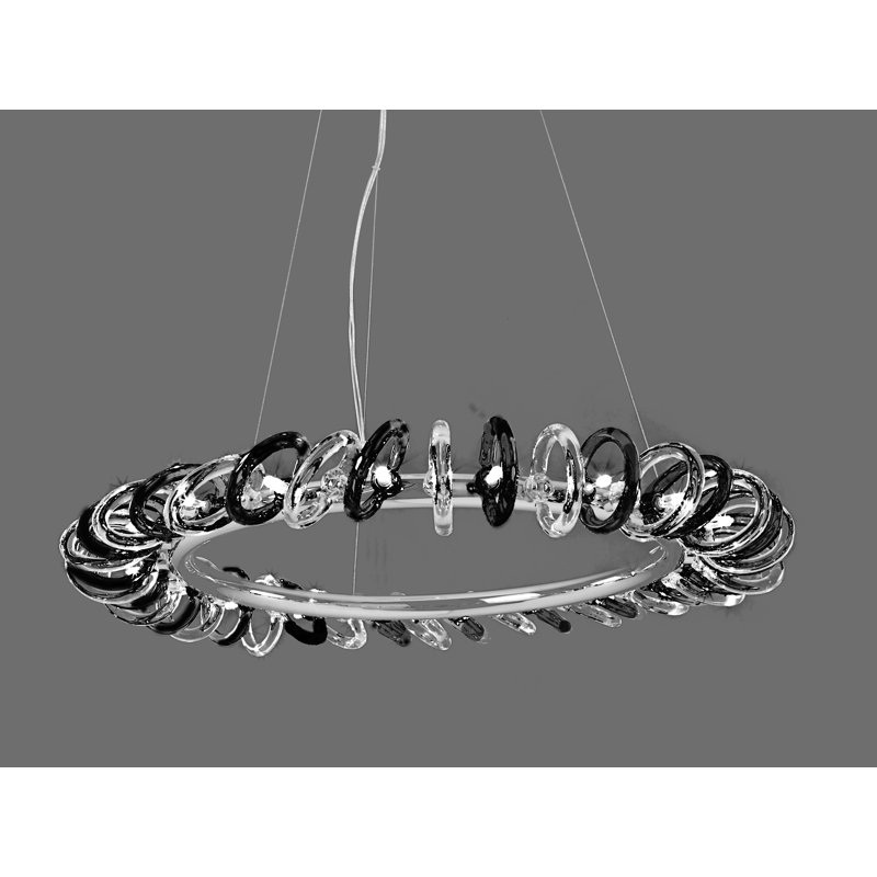 20 - Light Waggon Wheel Chandelier, Crystal and black
