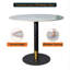 Table de salle à manger ronde avec plateau en pierre frittée et base en piédestal en acier inoxydable - pouvant accueillir 2 à 3 personnes, table de cuisine et de salle à manger pour les cafés-1752749932-1752749921