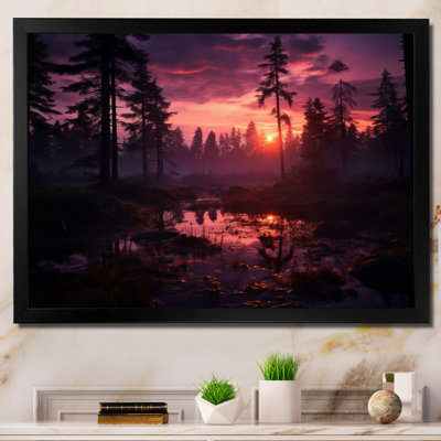«Sunset Forest Whispers - Sunset», reproduction d'art