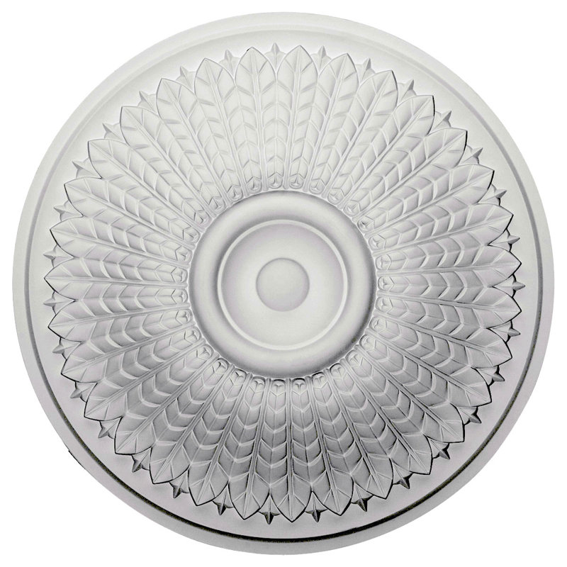 Médaillon de plafond Modena 23 1/2 "x P 3 1/2" (convient aux auvents jusqu'à 5 1/4 "), Pierre de château craquelé