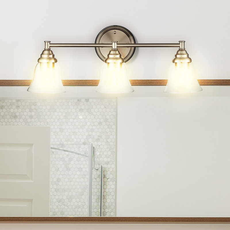 Éclairage pour salle de bain 3 lumières Cordray, Nickel brossé