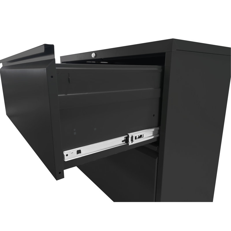 Metal Vertical File Cabinet With Lock - 2 Drawer For Office/Home Long-Term Use Steel Build Smooth Action Tilt Stores A4 Legal/Letter Size Durability Fits Files