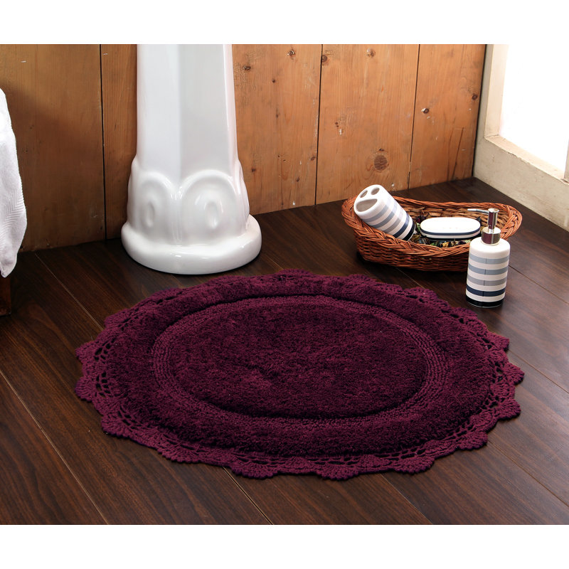 Tapis pour salle de bain Wingert, l 28 po x L 28 po, Bleu pastel