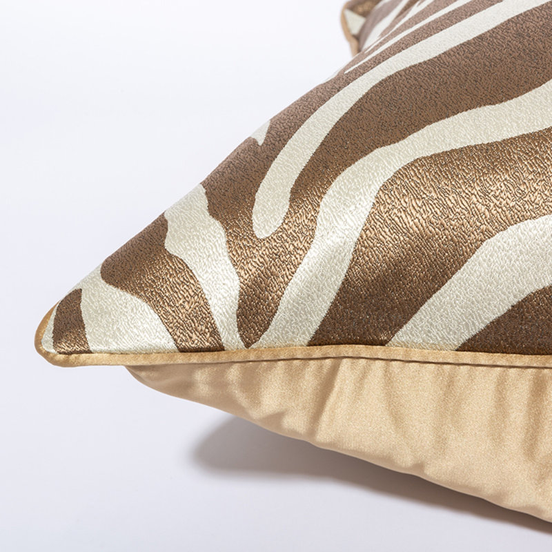 Housse de coussin réversible Abstract, Abstrait or et blanc, H 18 po x l 18 po
